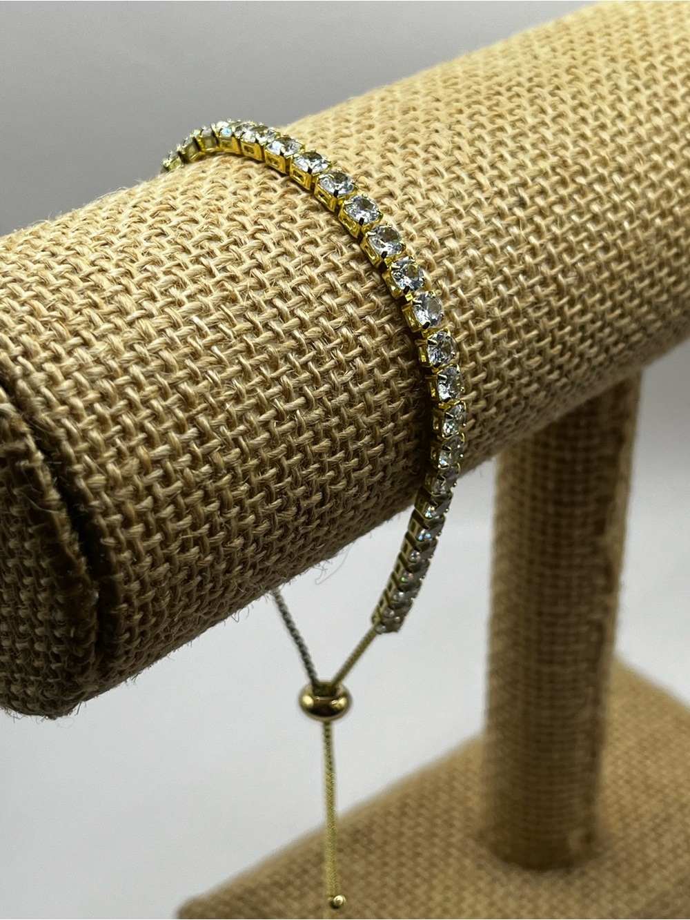 Gold Adjustable Tennis Bracelet w/Swarovski Crystals NWOT